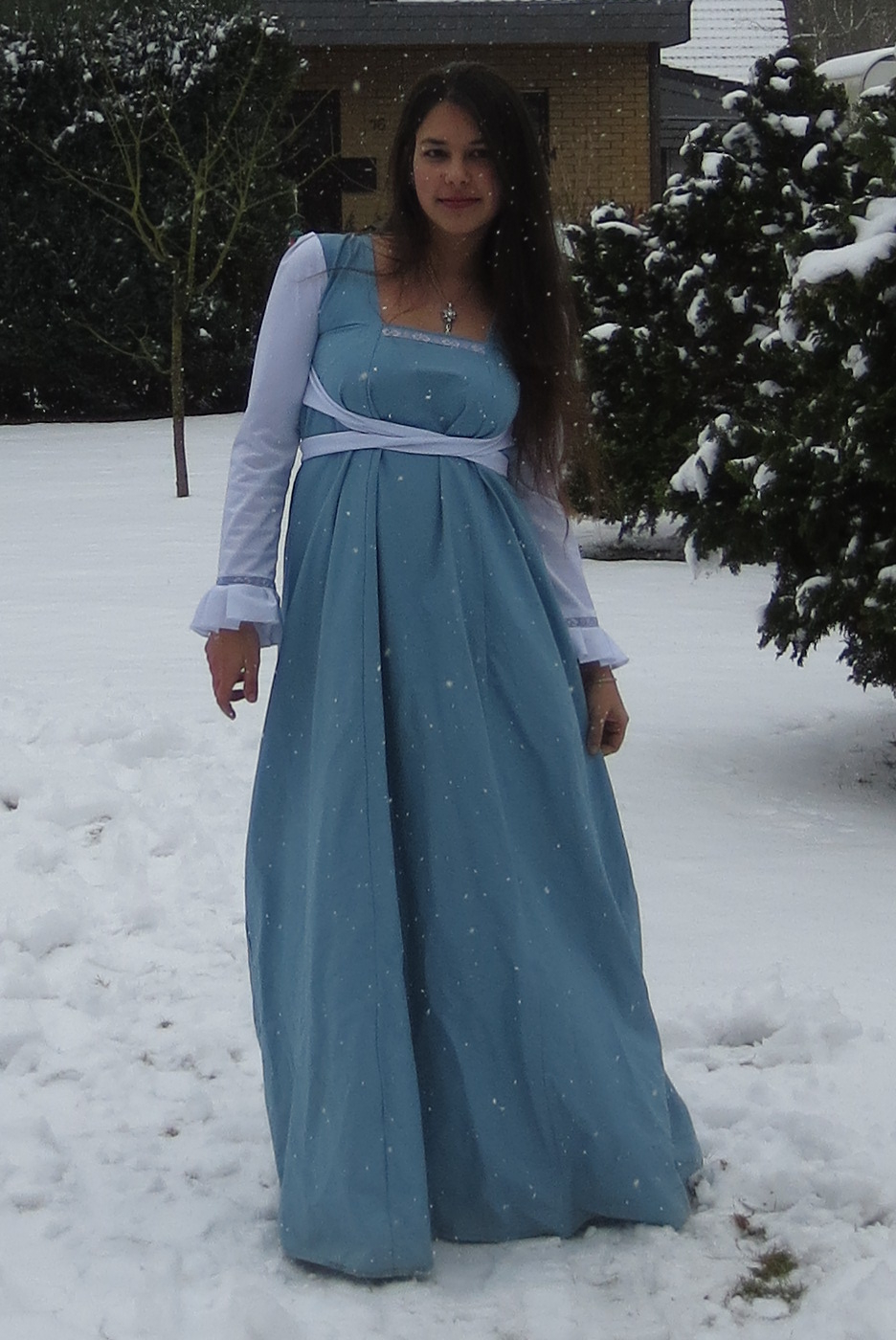 Blue dress in Snow 5