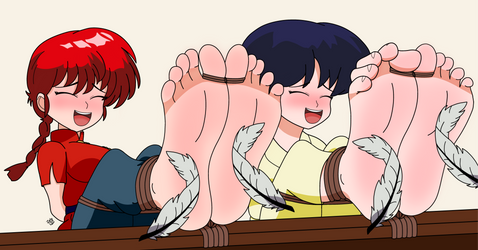 Ranma and Akane tickled by ZetaD59