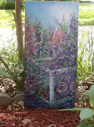 Floral Garden Bunny Painting