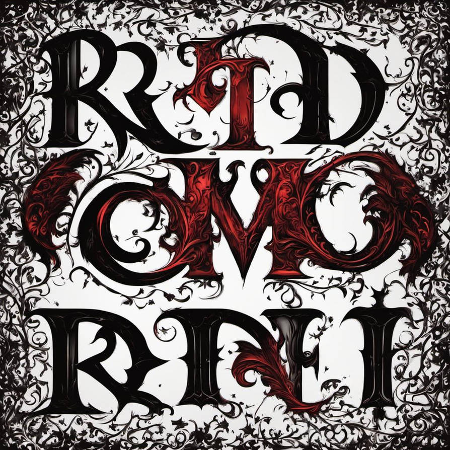 The word RED. writen in Gothic style font by BigBadWolf71 on DeviantArt
