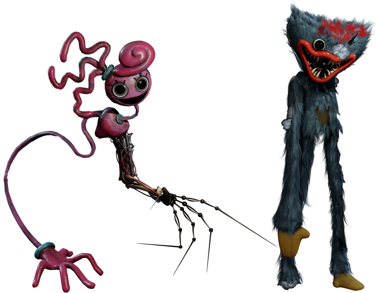 Damaged Huggy Wuggy and Mommy Long Legs by BlueBearStudios07 on