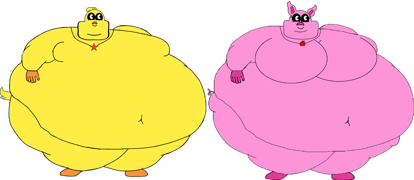 Fat Kickinchicken and Fat Pickypiggy by Spyro1Mario2 on DeviantArt