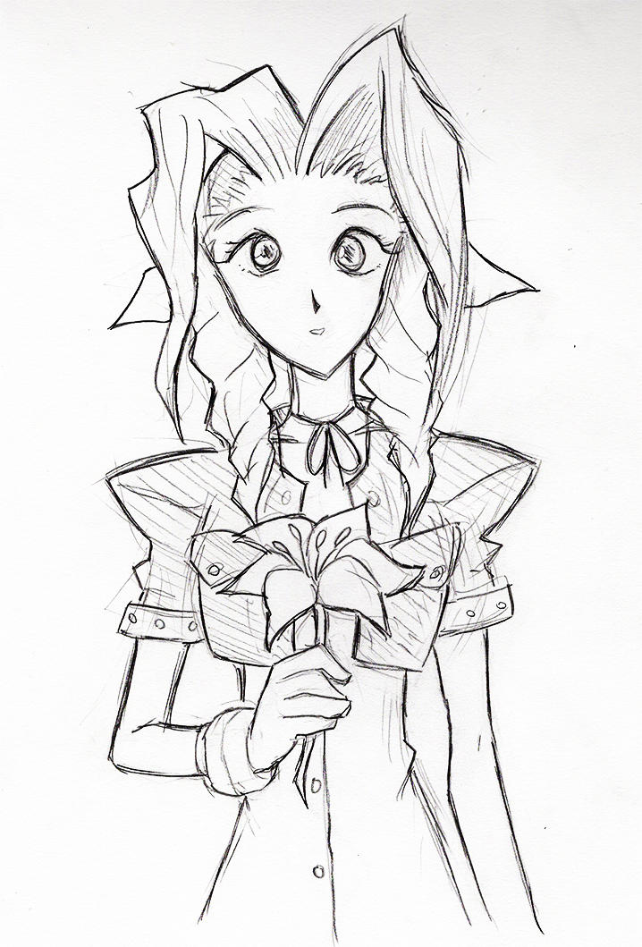 Aerith sketch by vakurii on DeviantArt