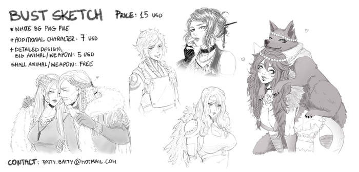 Sketch Bust Commissions [CLOSED]