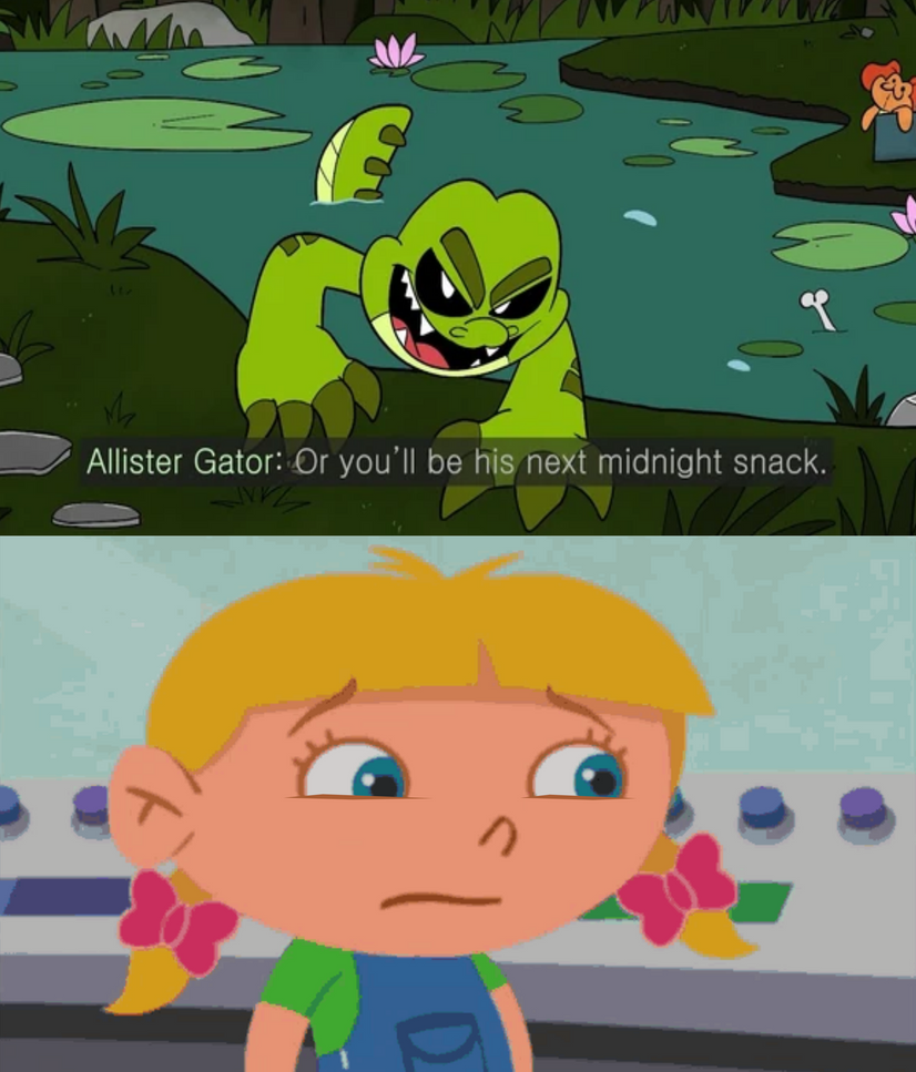 Scared Gator Annie is afraid of Allister Gator by XavierStar-Studios on DeviantArt