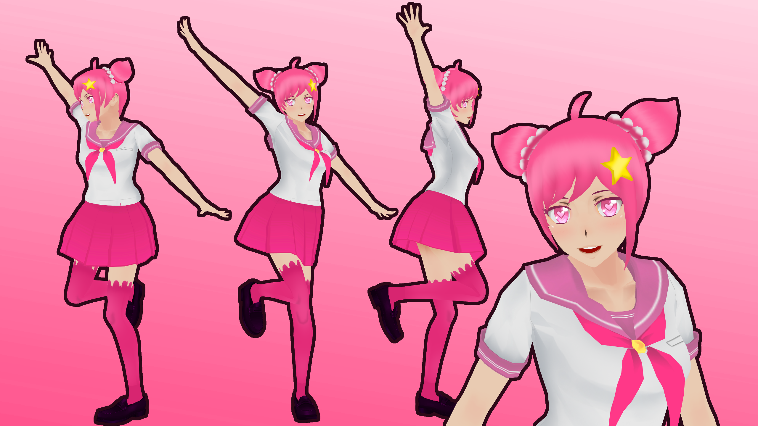 Hairstyle Models: Pink Pointy Buns/Ayashi Hinami by AloholaArt on ...