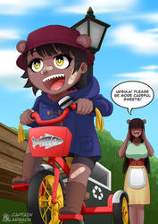Commission: Baby Ursula's First Time Riding a Bike