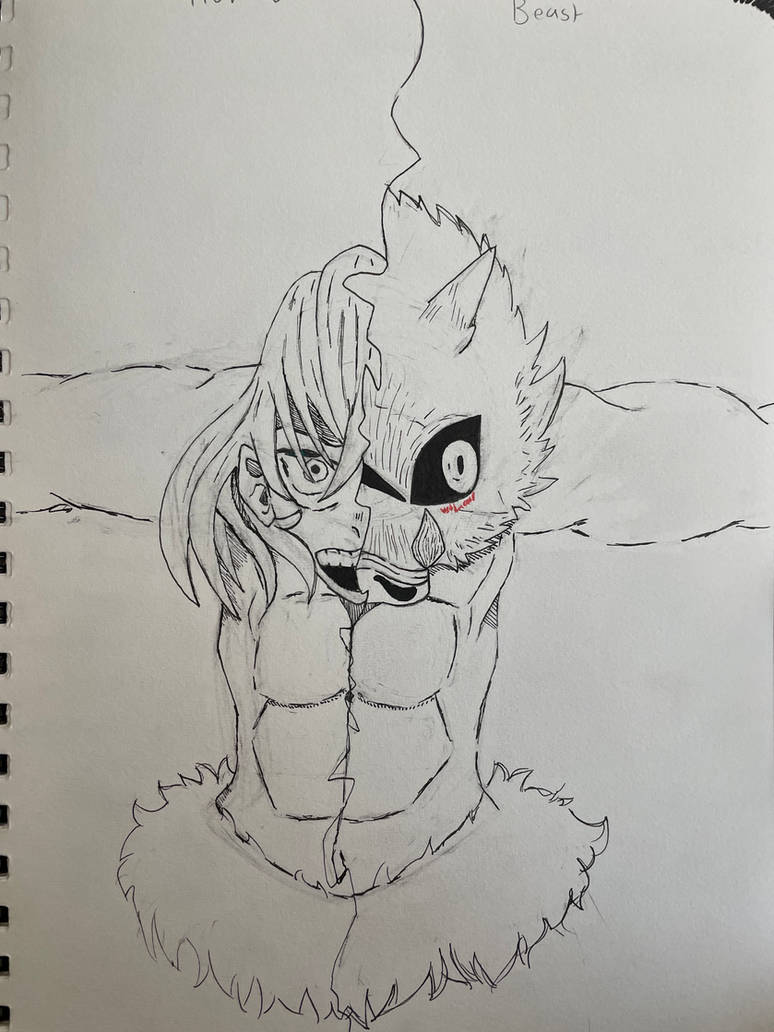 Semidraws Inosuke Drawing #3 (old drawing) Split Inosuke by NotATVHead on DeviantArt