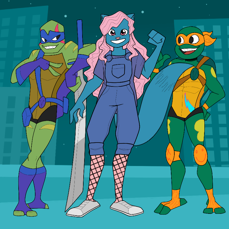 Humans Rottmnt Female Bubblegum as a ROTTMNT character Meiker by jrg2004 on DeviantArt