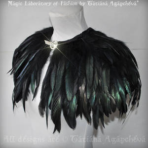 CAPELET Feathers Gothic Costume Stage Clothing 201