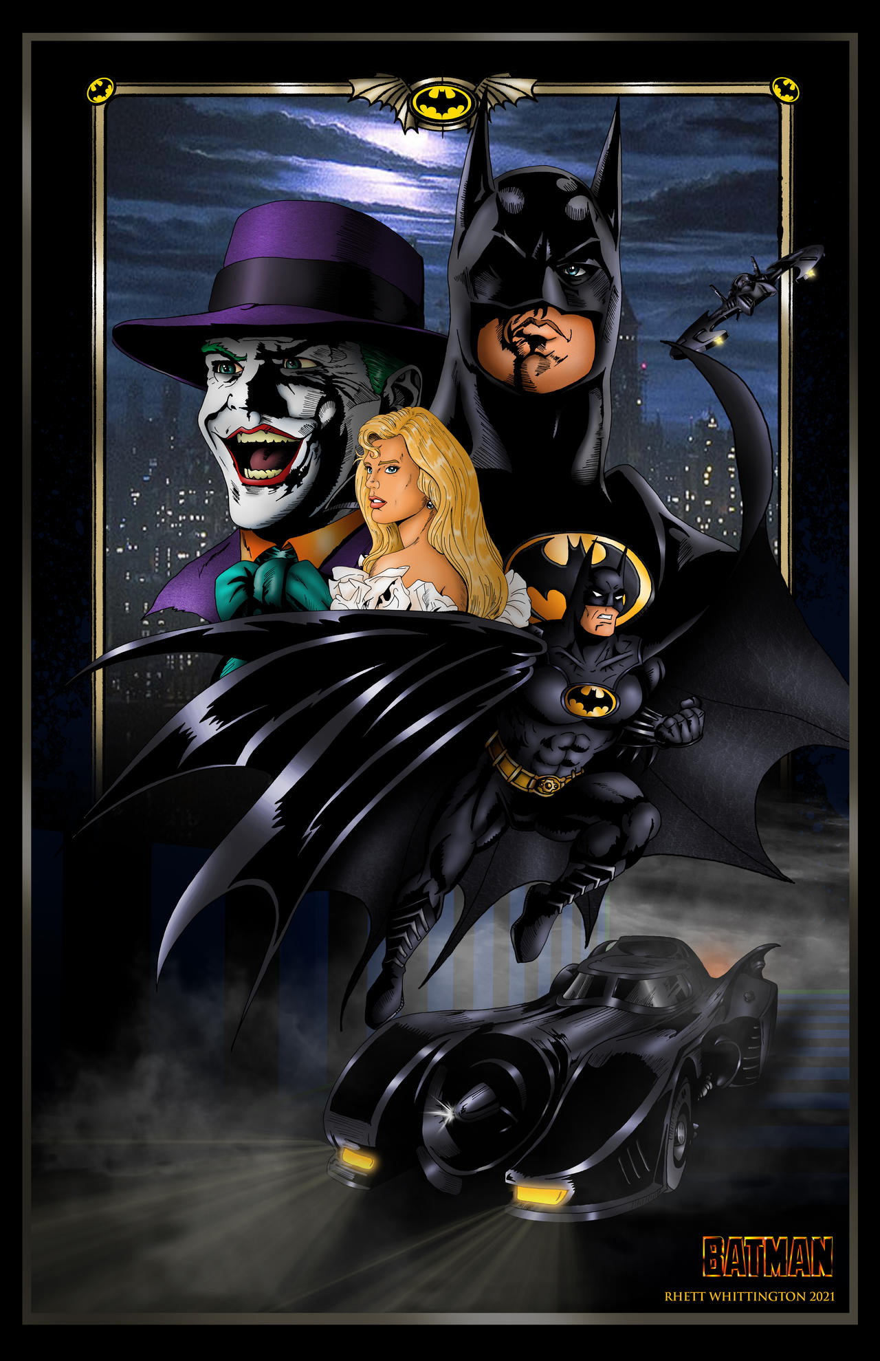 Batman (1989) Movie Poster 27x39.75 Rolled One-Sheet MICHAEL Batman (1989) Movie Poster 27x39.75 Rolled One-Sheet MICHAEL