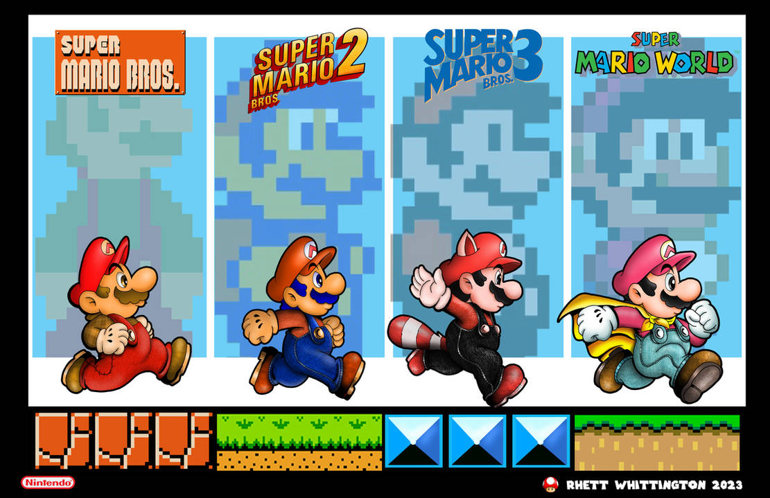 Mario Versions Poster by whittingtonrhett on DeviantArt