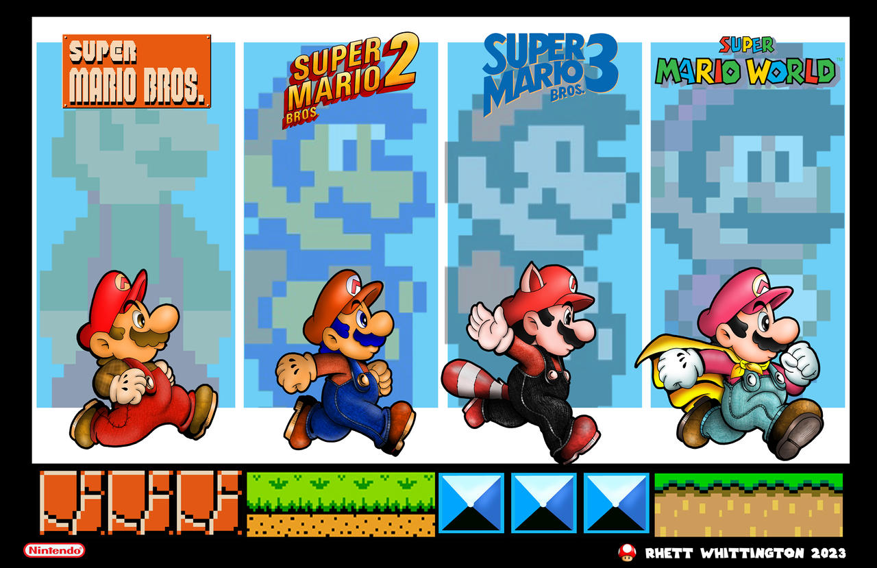 Mario Deviantart Poster Mario Versions Poster by whittingtonrhett on DeviantArt