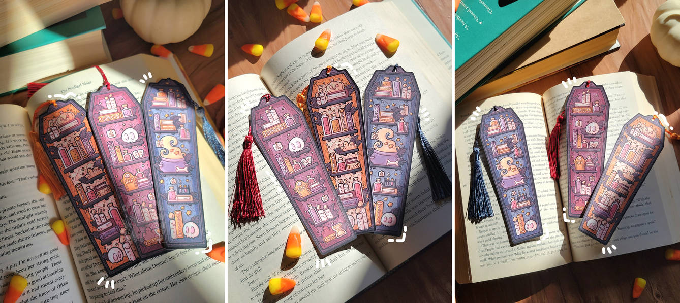 Cafe de Mynx 2inx6in Coffin Bookmarks with Tassels by Myehiari on ...