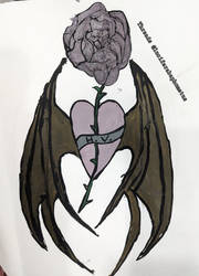 Rose with a heart and wings