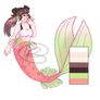 Watermelon Mermaid?? - Adopt (CLOSED)