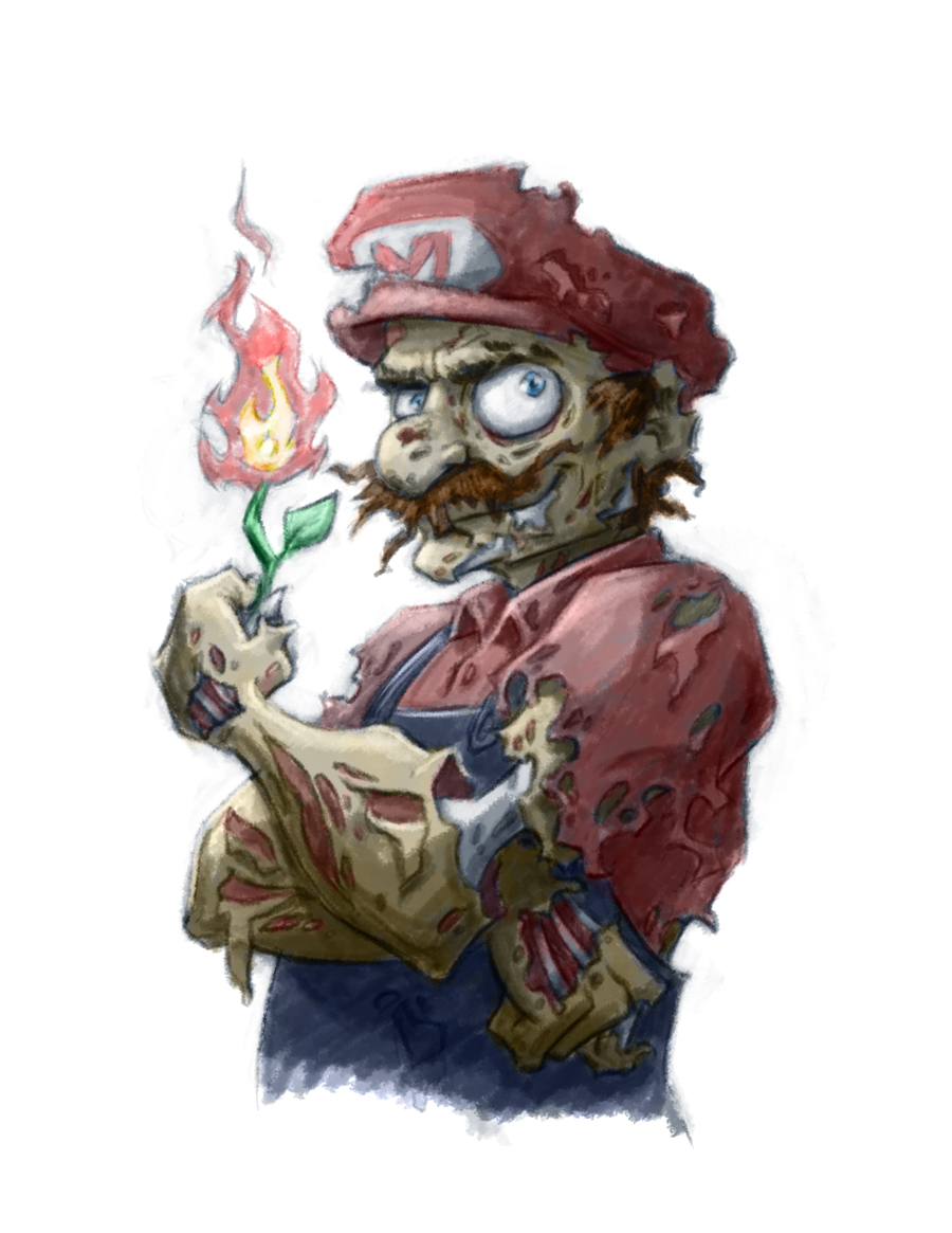 Zombie Mario Drawing