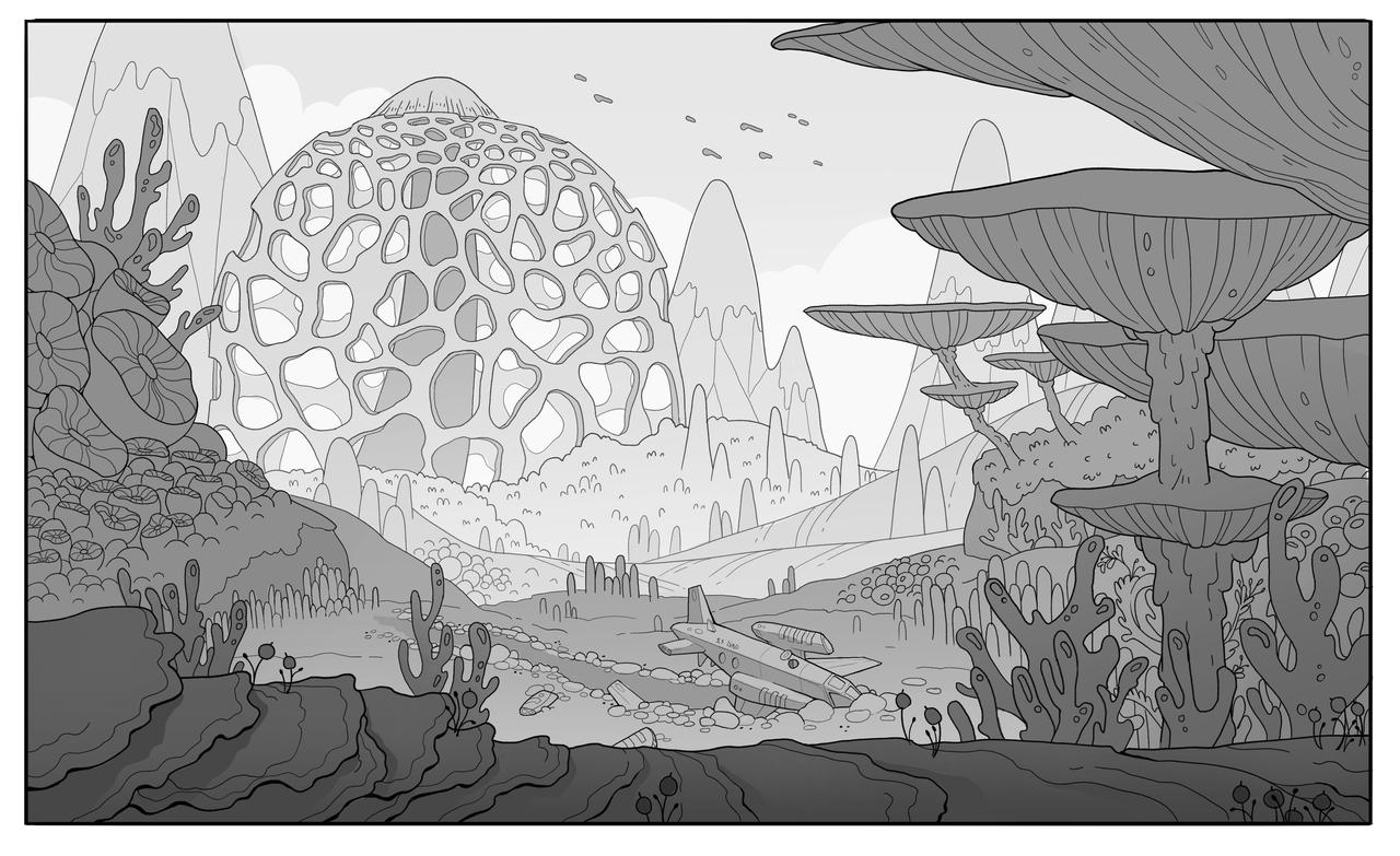 Sci-fi Alien Planet Background Design by leafygreensart on DeviantArt
