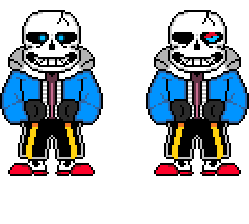 Sans and Underfell Sans Battle Sprites Revamp by JesterBones4150