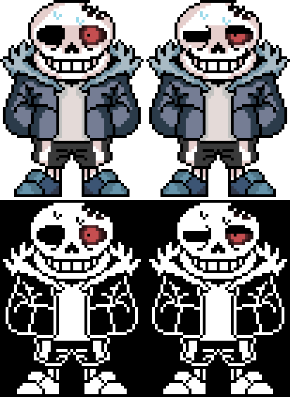 A rough preview of Horrortale!Sans sprites by Beethovenus on DeviantArt