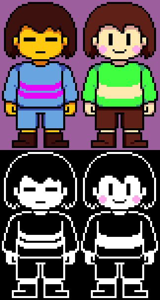 Undertale Frisk And Chara Battle Sprites V2 By Carno Power On Deviantart