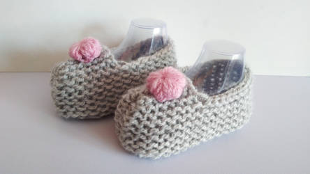 Knitted baby booties