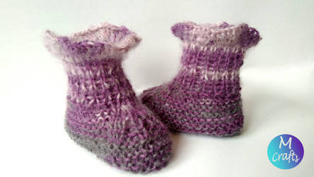 Newborn knitted booties