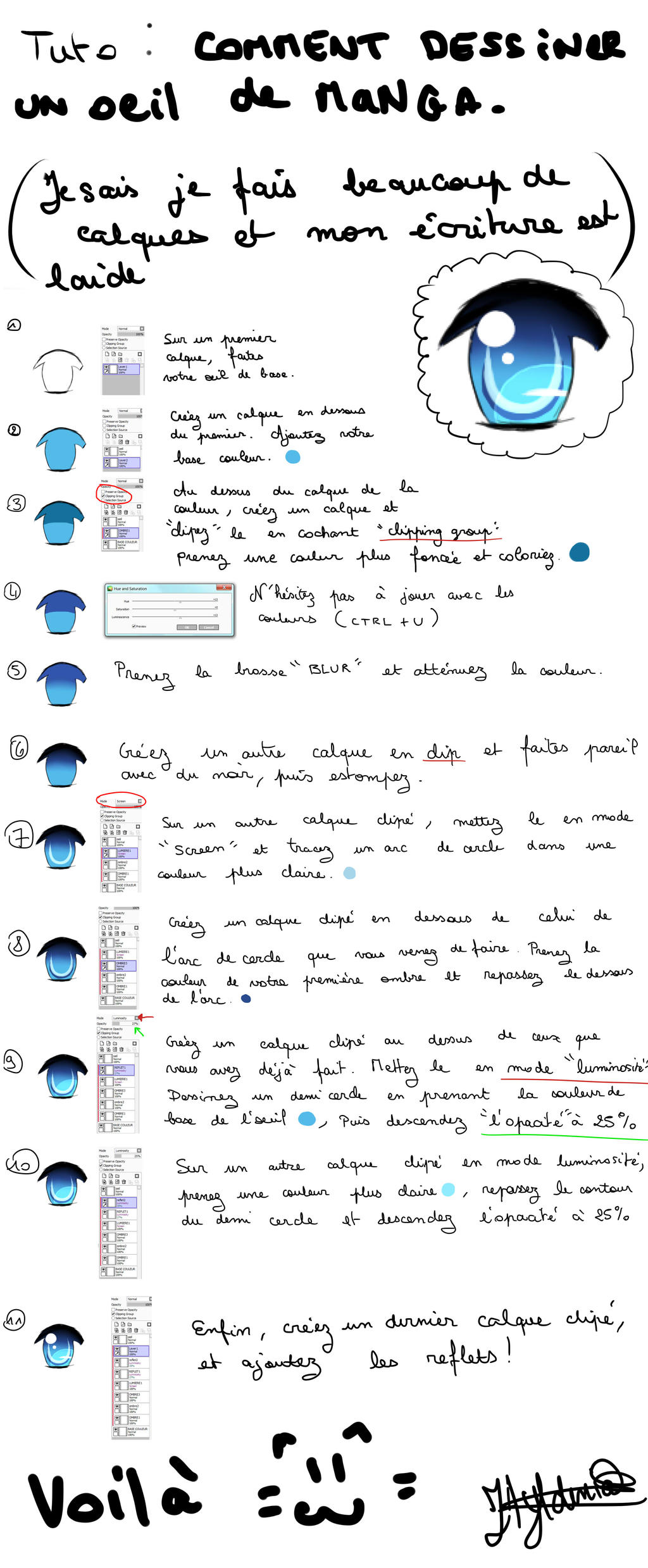 Dessin Yeux Manga Couleur