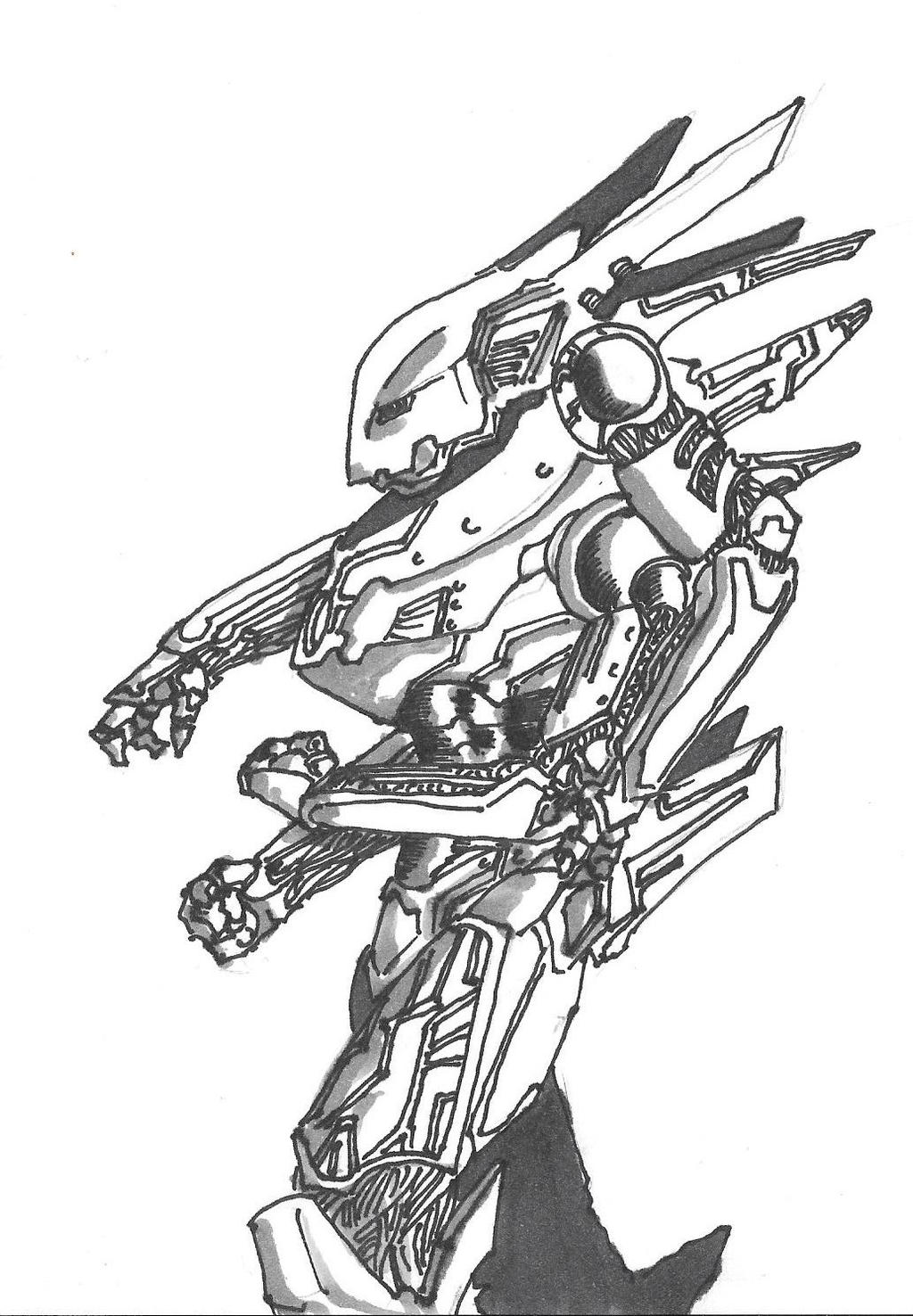picture Cool Robot Drawings Hard unprovoked robot drawing by hardluck87