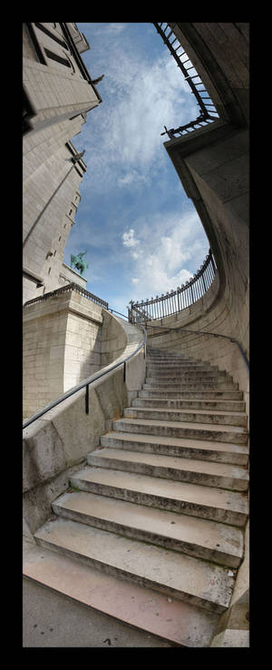 Sacre Coeur Stairway Panorama