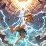 Young Link Barefooted Shirtless Zaped With Thunder