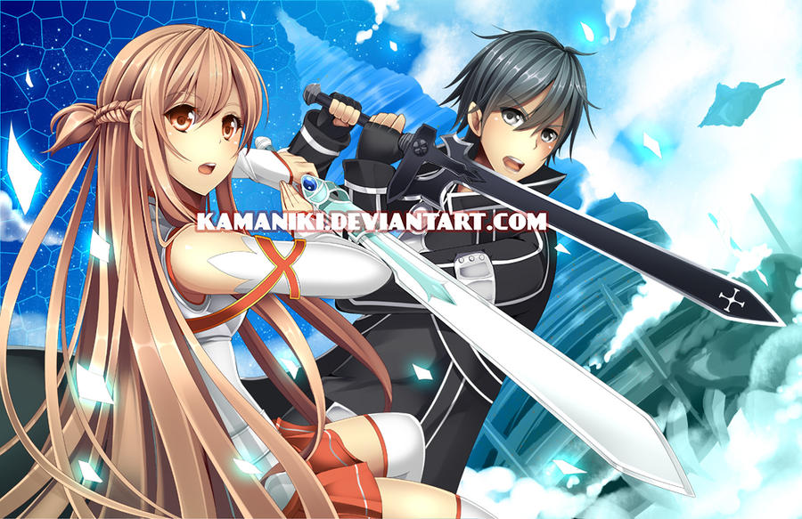 Sword Art Online: Asuna and Kirito by Kamaniki