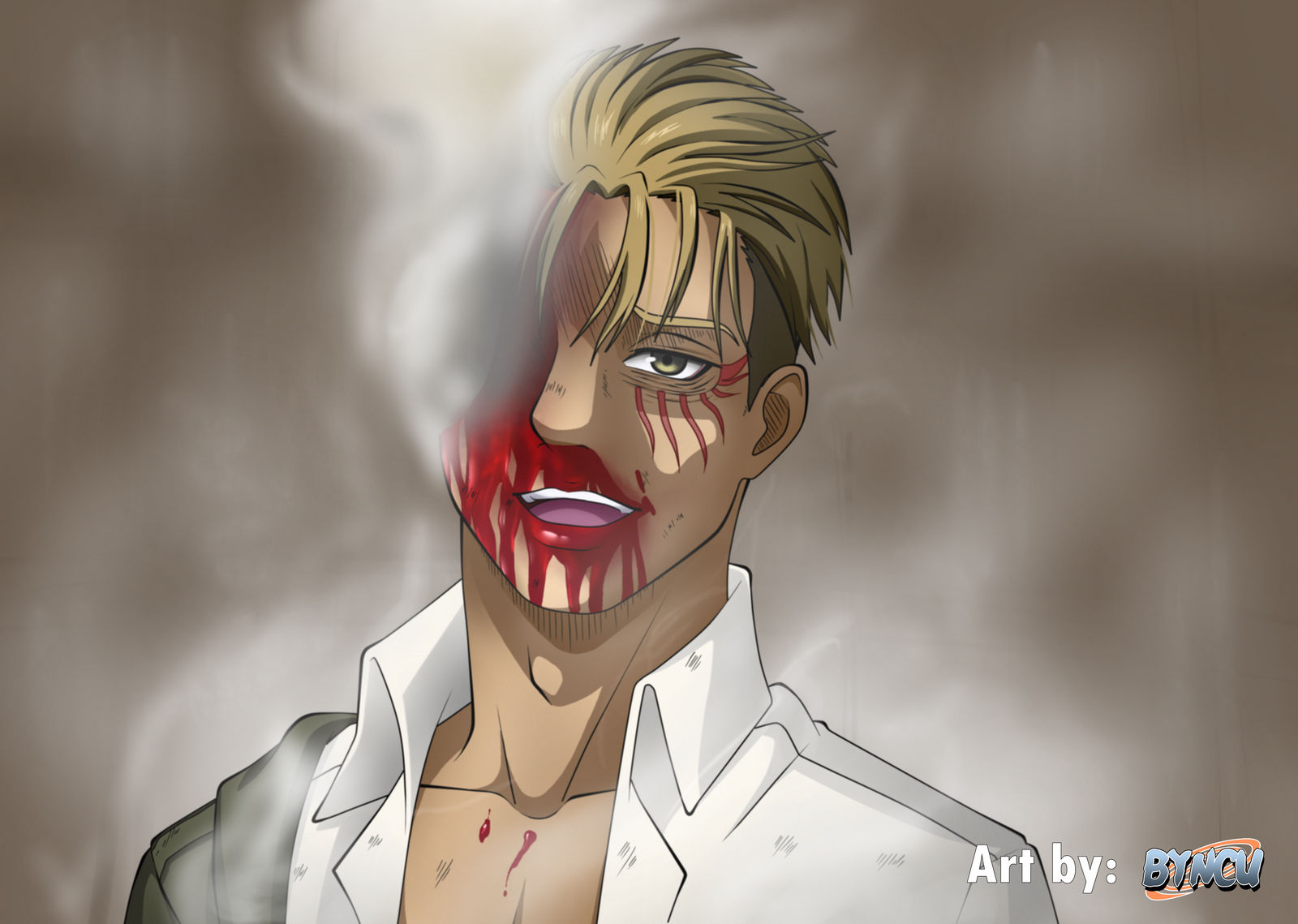 Redraw Screenshot Porco Galliard Death by ByncuUzumaki on DeviantArt