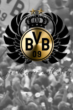 You'll never walk alone -BVB- iPhone BG gone gold