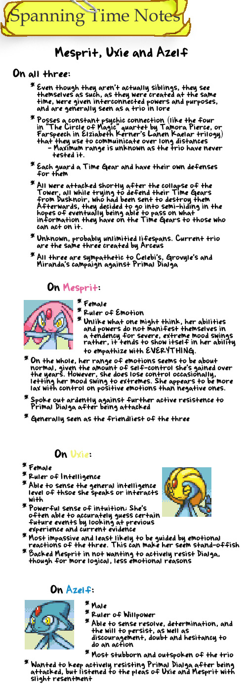 ST Extras - Sinnoh Trio Notes