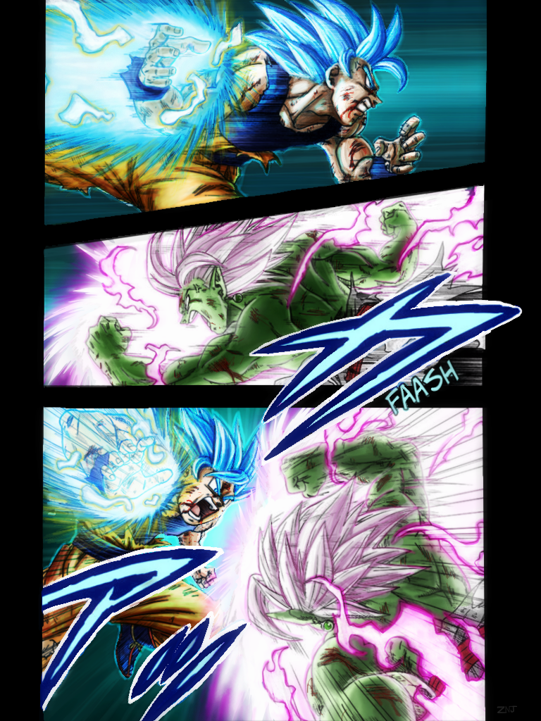 Goku versus Merged Zamasu, DBS Manga Colored