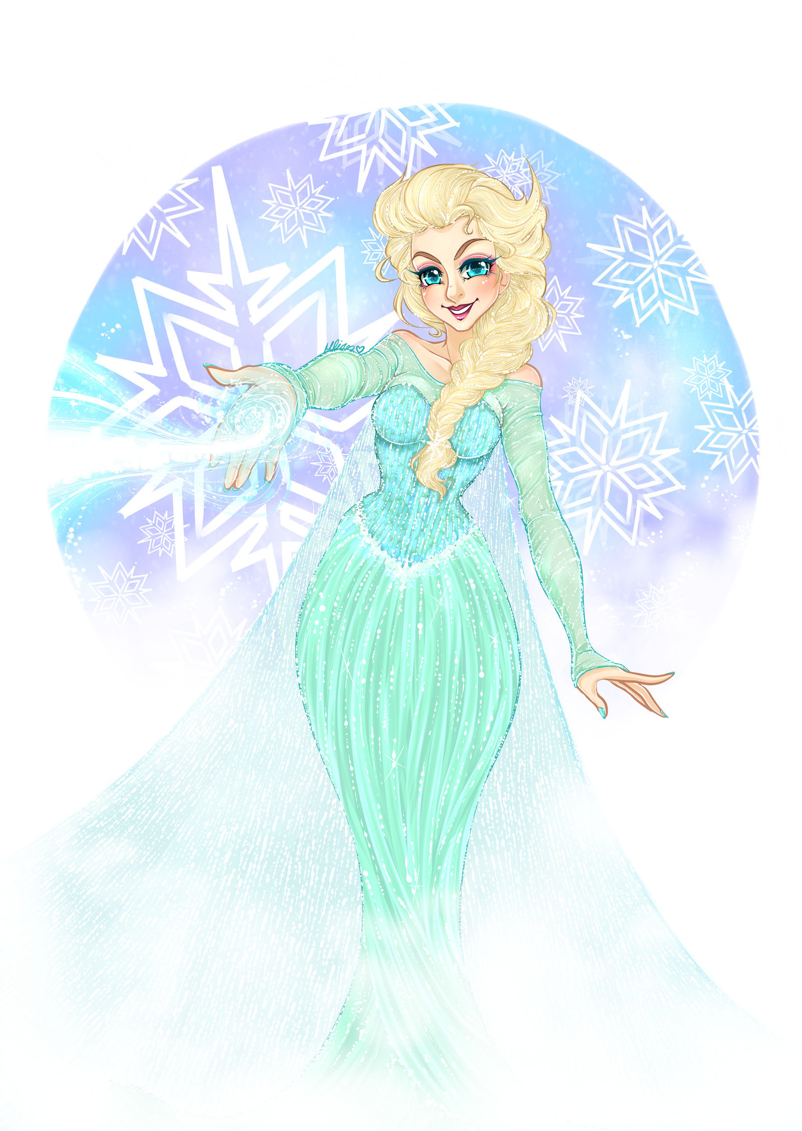 Elsa Snowflake Growing Snowflakes- Frozen by Chao-Illustrations on DeviantArt