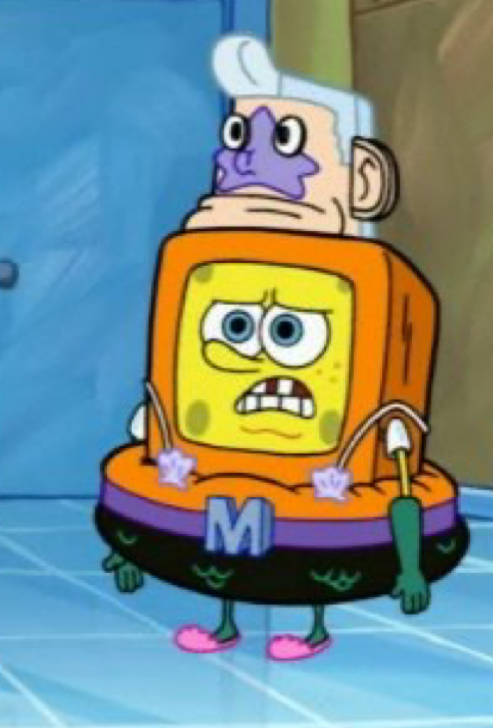 spongebob dressed as mermaid man Adult Mermaid Man Costume