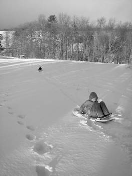 Sledding Hill Black and White