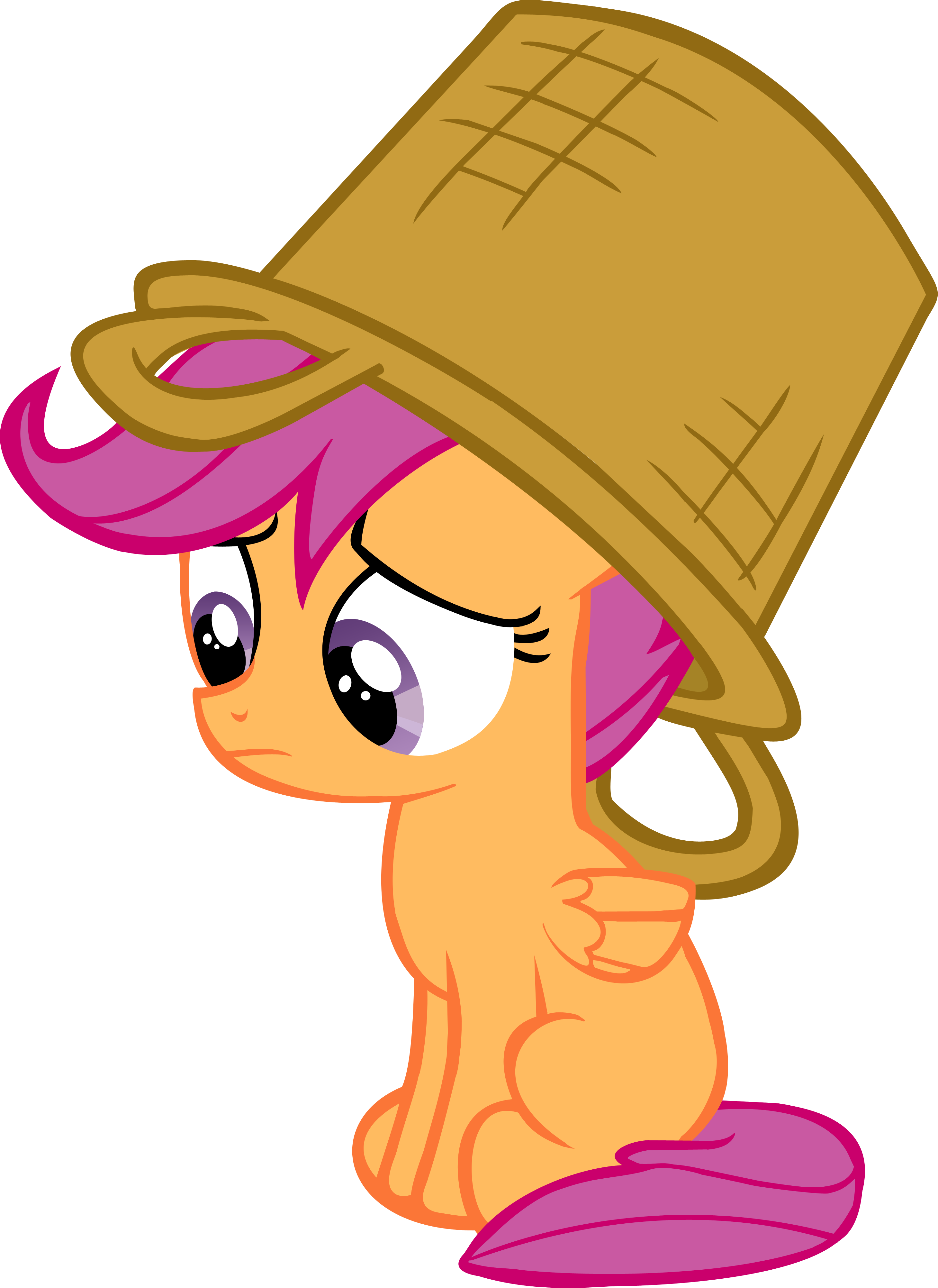 Scootaloo with basket on head