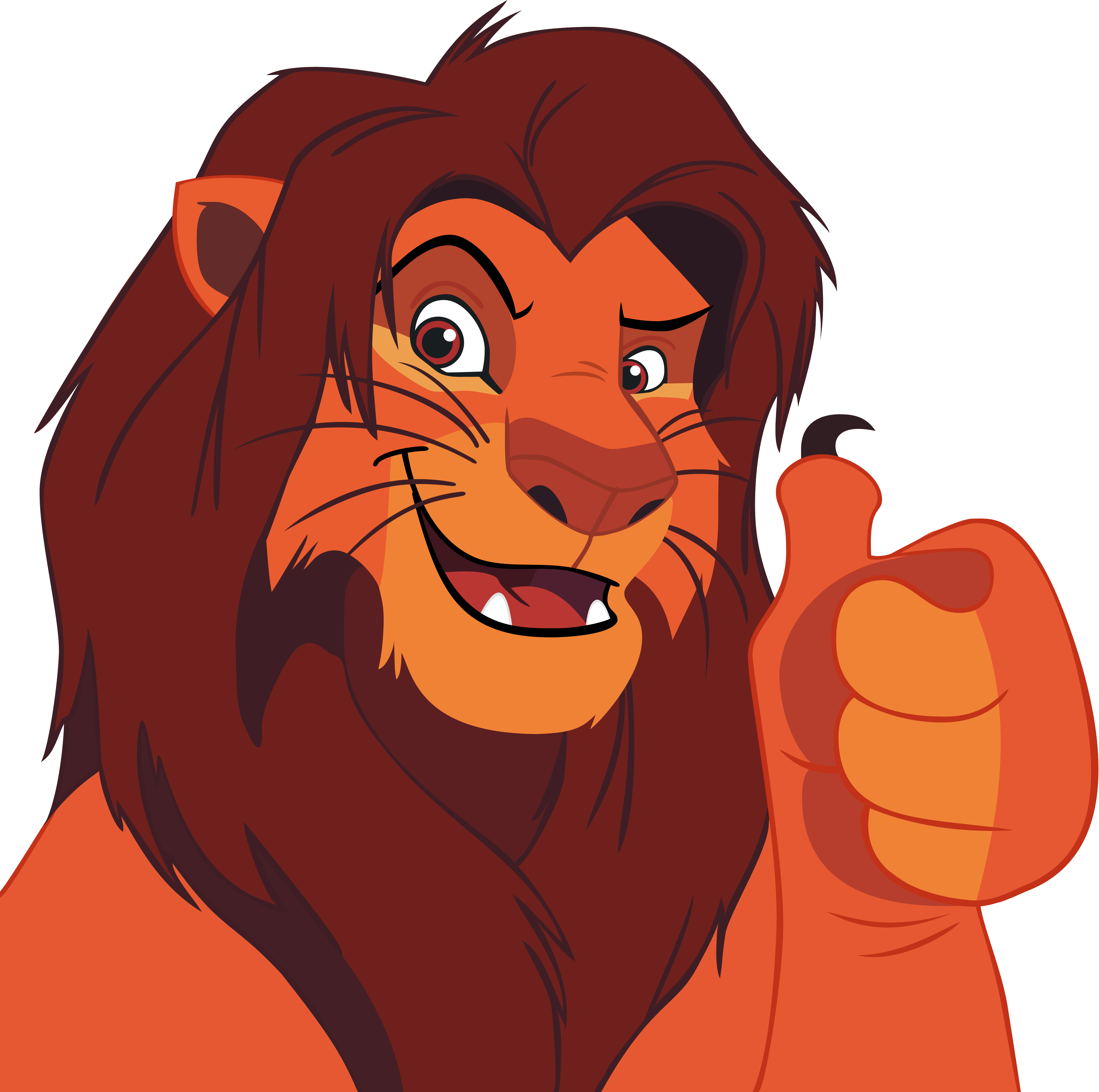 Adult Simba thumbs up - vector