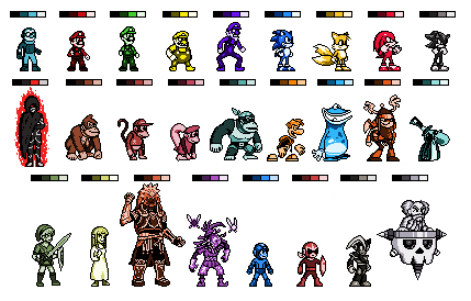 Videogame characters in pixelart (4 colours) by IamDarkblu9 on DeviantArt