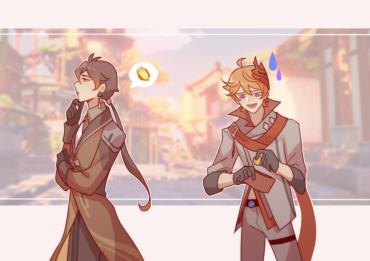 √100以上 zhongli childe genshin impact fanart 182450