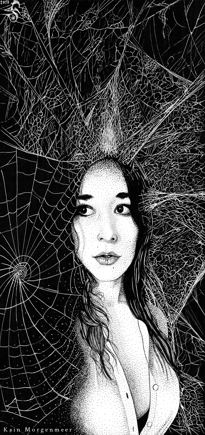 Spiders in her hair