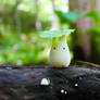 Chibi-totoro with a leaf umbrella