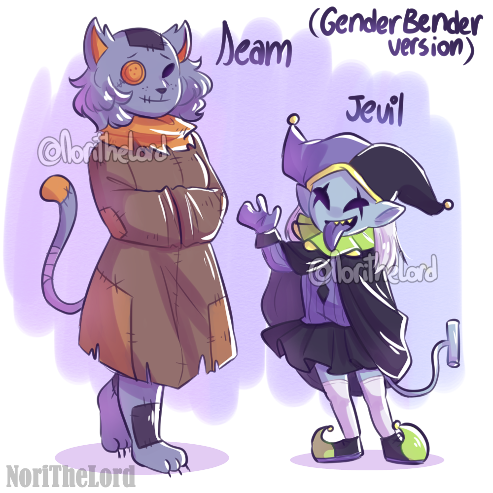 Seam and Jevil - girl version (fanart) by NoriTheLord on DeviantArt