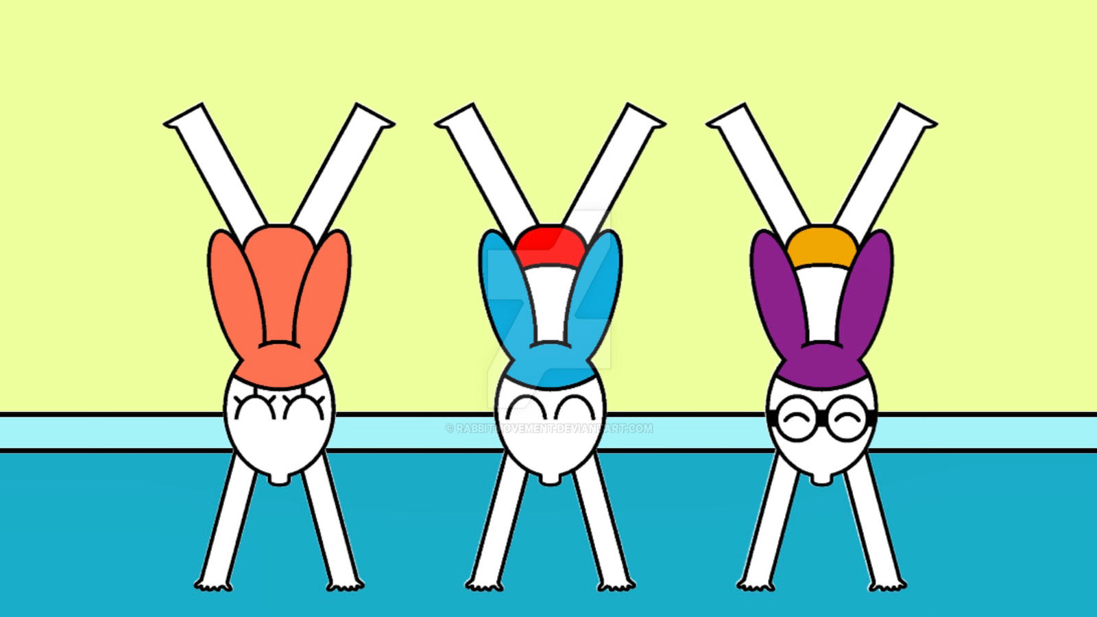 SIMON AND FRIENDS DOING THE HANDSTAND EXERCISE by rabbitmovement on ...