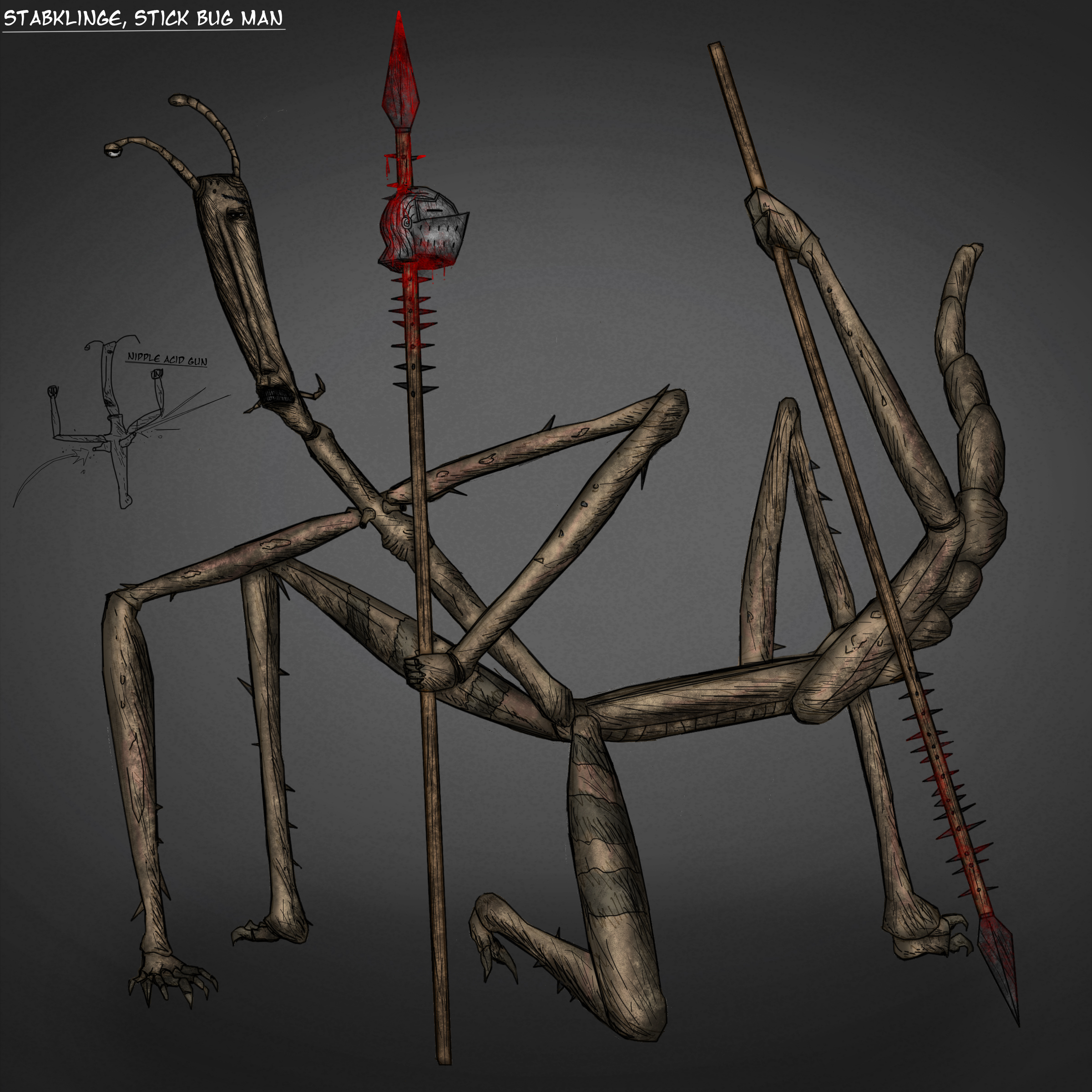 Buff Insect Man Thing Stabklinge, Stick Bug Man by Herudrone on DeviantArt