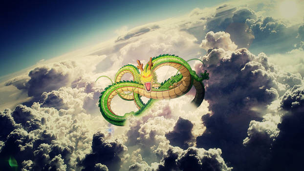 Dragon Ball Z Shenron above clouds