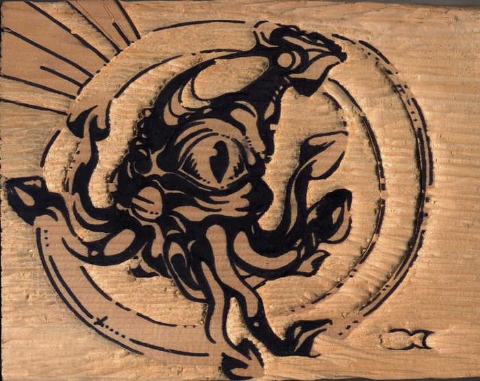 squid woodblock